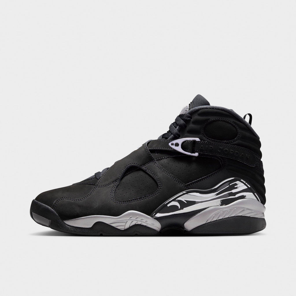 Men's Air Jordan Retro 8 Basketball Shoes - Black/Chrome