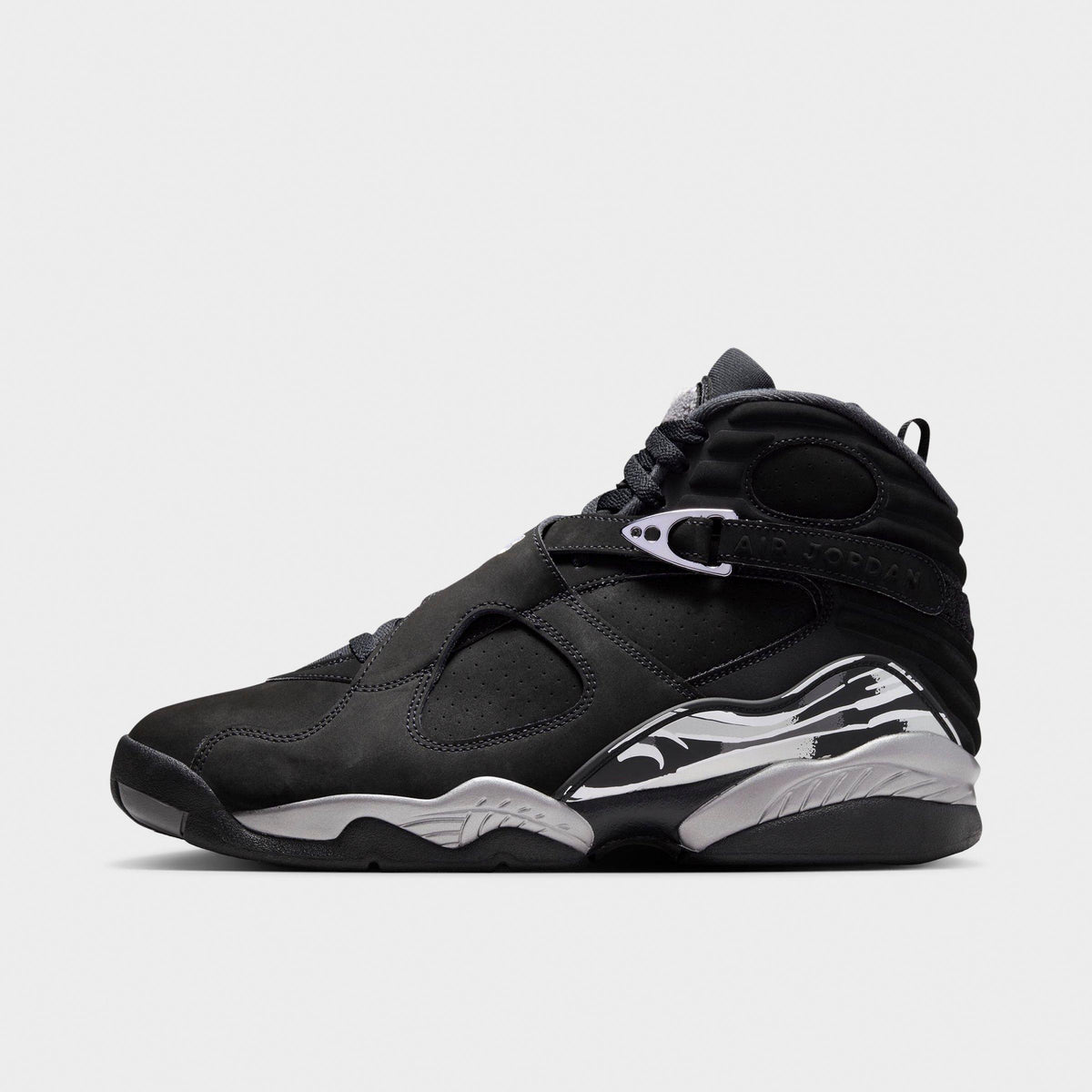 Men's Air Jordan Retro 8 Basketball Shoes - Black/Chrome