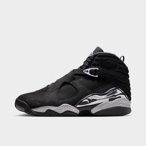 Men's Air Jordan Retro 8 Basketball Shoes - Black/Chrome