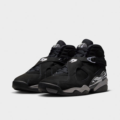 Men's Air Jordan Retro 8 Basketball Shoes - Black/Chrome - view 2