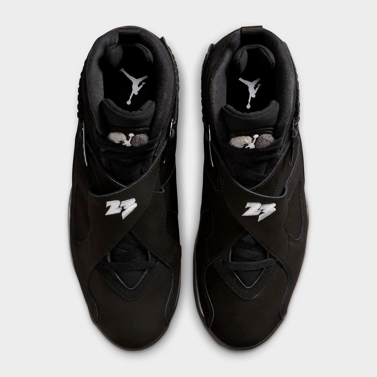Men's Air Jordan Retro 8 Basketball Shoes - Black/Chrome - view 5