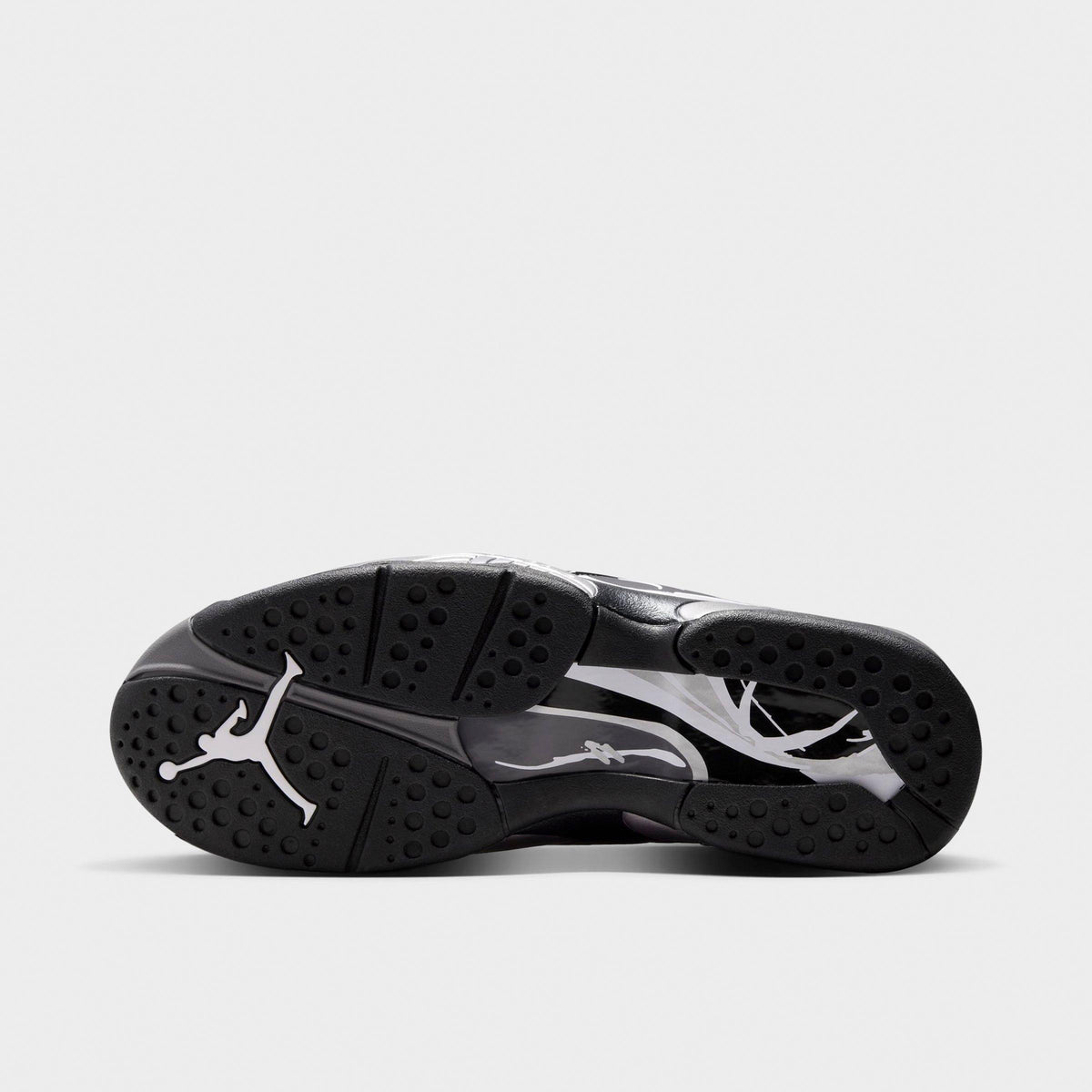 Men's Air Jordan Retro 8 Basketball Shoes - Black/Chrome - view 6