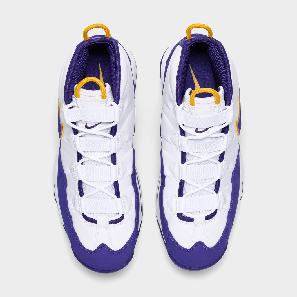 Men's Nike Air Max Uptempo Basketball Shoes - White/Court Purple/White/University Gold - view 5