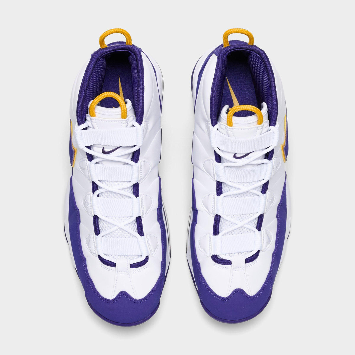 Men's Nike Air Max Uptempo Basketball Shoes - White/Court Purple/White/University Gold - view 5