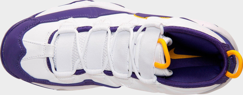 Men's Nike Air Max Uptempo Basketball Shoes - White/Court Purple/White/University Gold - view 7