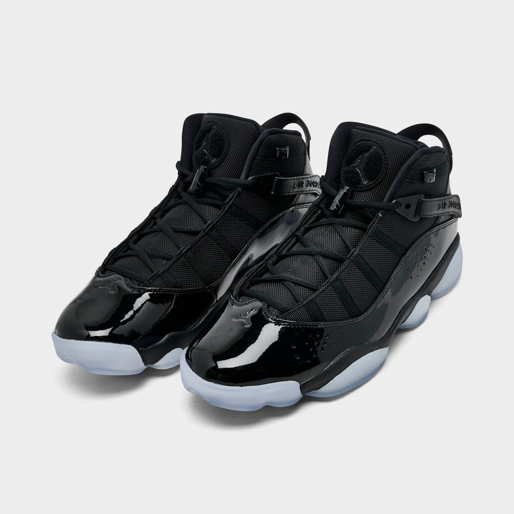 Men's Air Jordan 6 Rings Basketball Shoes - Black/White/Black - view 2