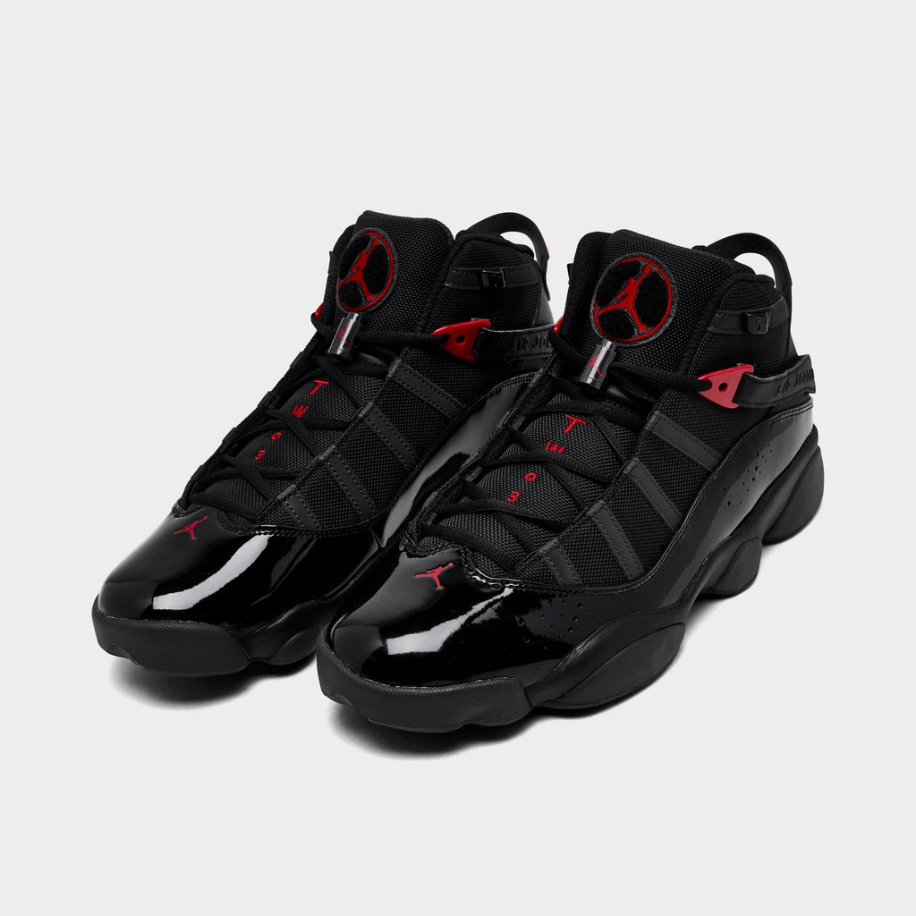 Men's Air Jordan 6 Rings Basketball Shoes - Black/Anthracite/Fire Red - view 2
