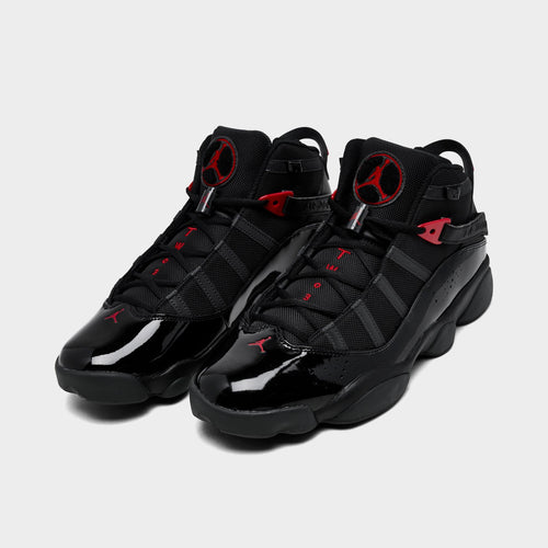 Men's Air Jordan 6 Rings Basketball Shoes - Black/Anthracite/Fire Red - view 2