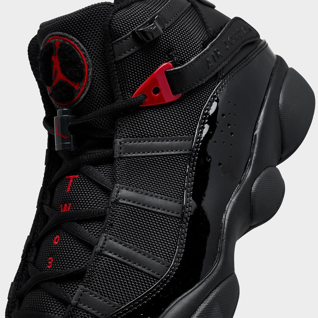 Men's Air Jordan 6 Rings Basketball Shoes - Black/Anthracite/Fire Red - view 3