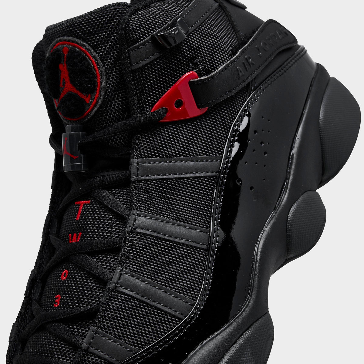 Men's Air Jordan 6 Rings Basketball Shoes - Black/Anthracite/Fire Red - view 3