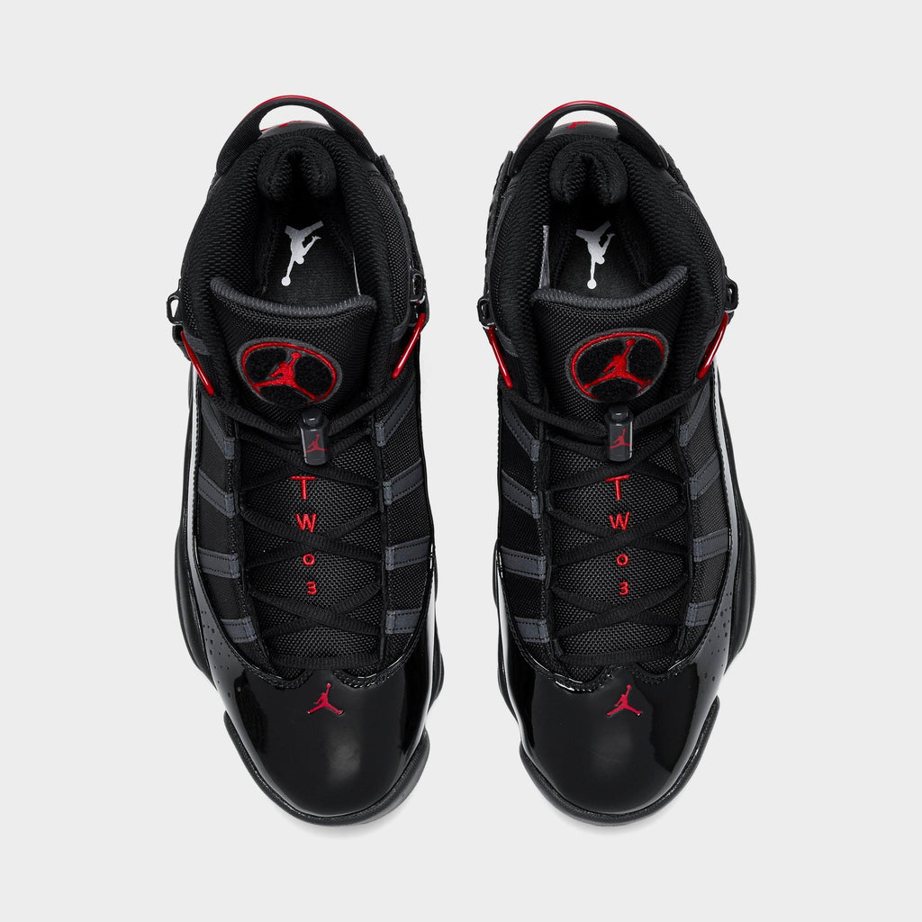 Men's Air Jordan 6 Rings Basketball Shoes - Black/Anthracite/Fire Red - view 5