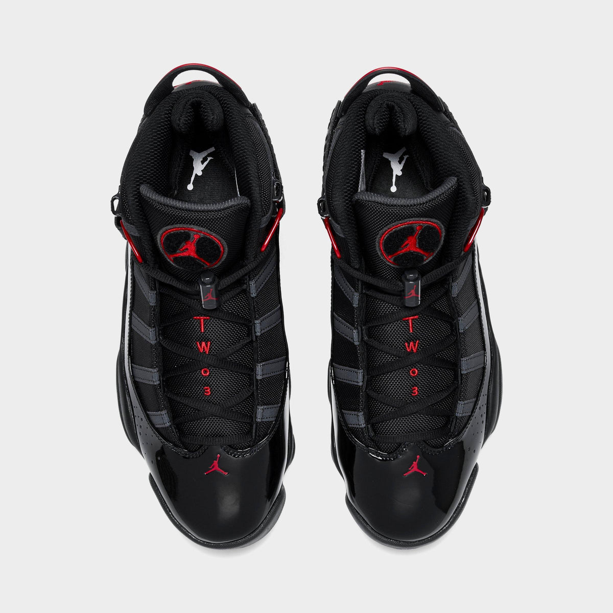 Men's Air Jordan 6 Rings Basketball Shoes - Black/Anthracite/Fire Red - view 5