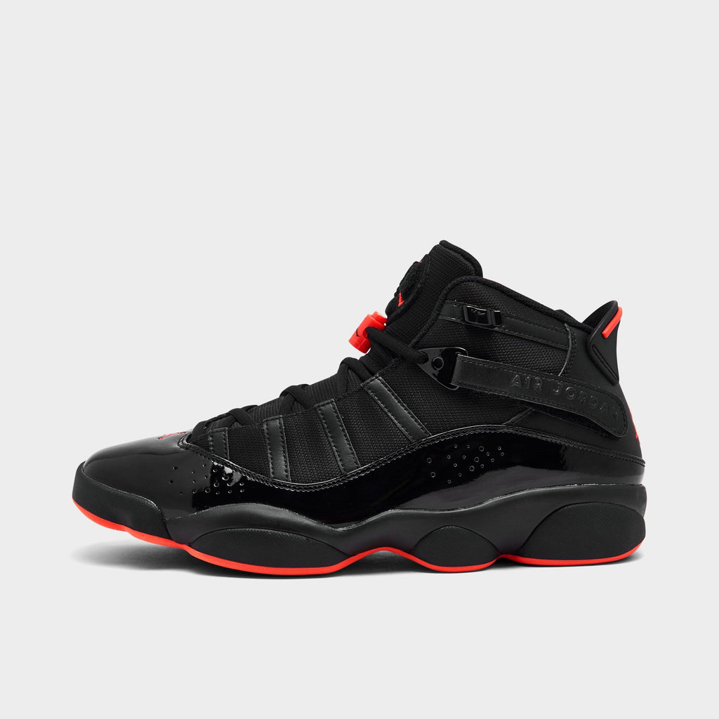 Men's Air Jordan 6 Rings Basketball Shoes - Black/Black/Infrared 23