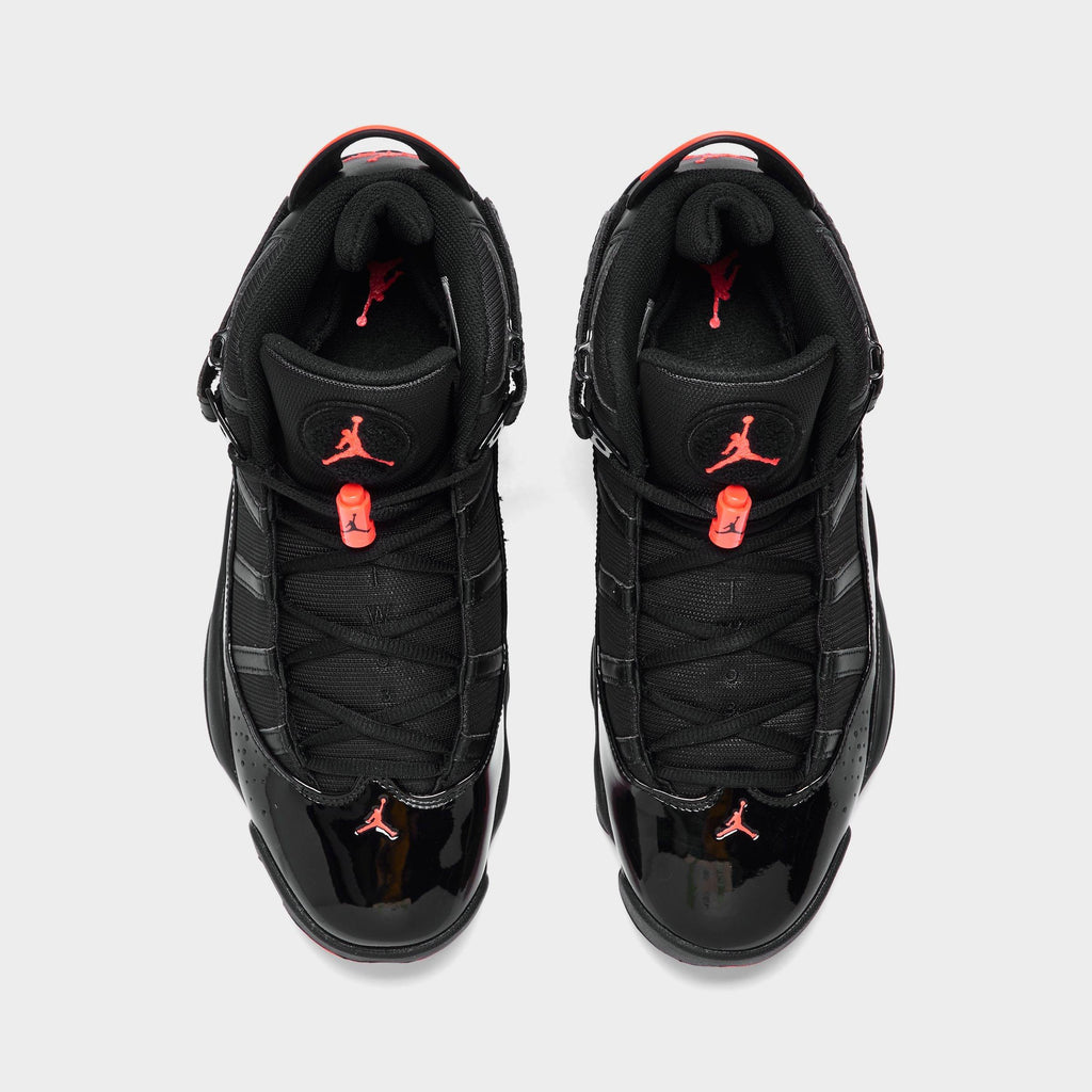 Men's Air Jordan 6 Rings Basketball Shoes - Black/Black/Infrared 23 - view 5