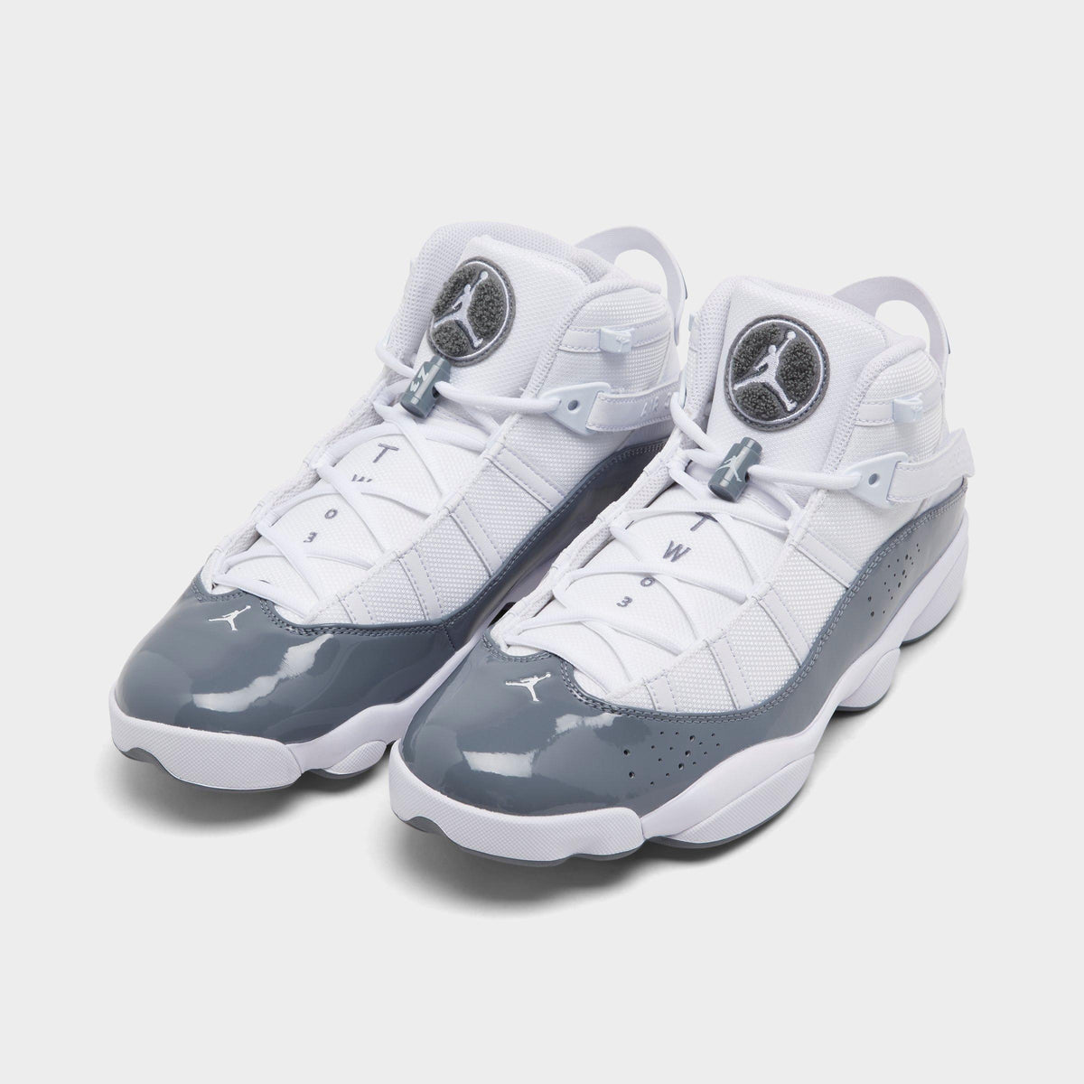 Men's Air Jordan 6 Rings Basketball Shoes - White/White/Cool Grey - view 2