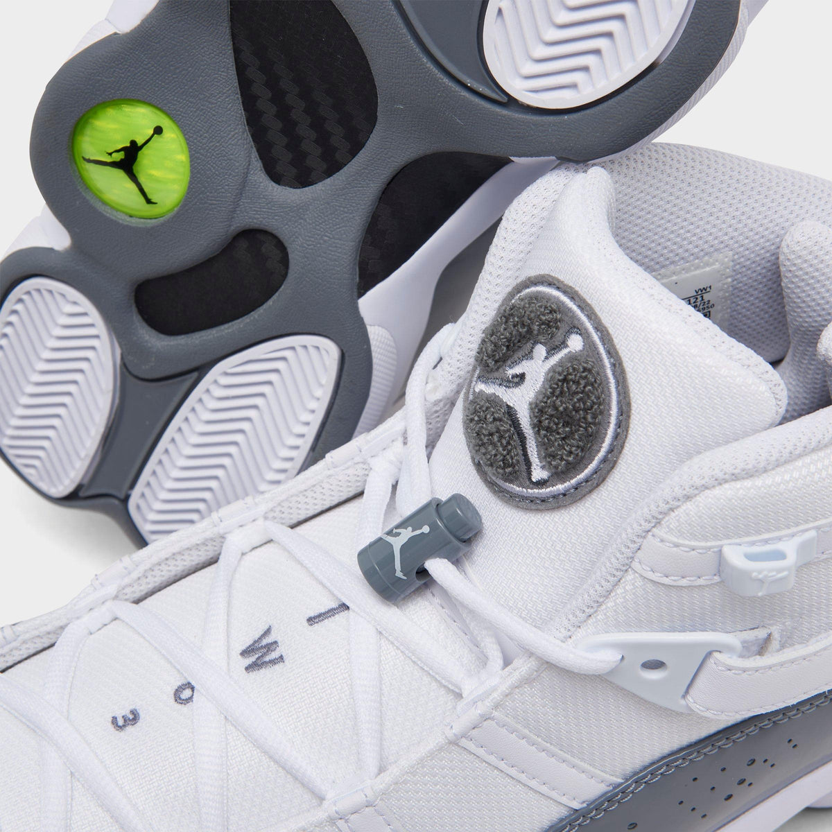 Men's Air Jordan 6 Rings Basketball Shoes - White/White/Cool Grey - view 3