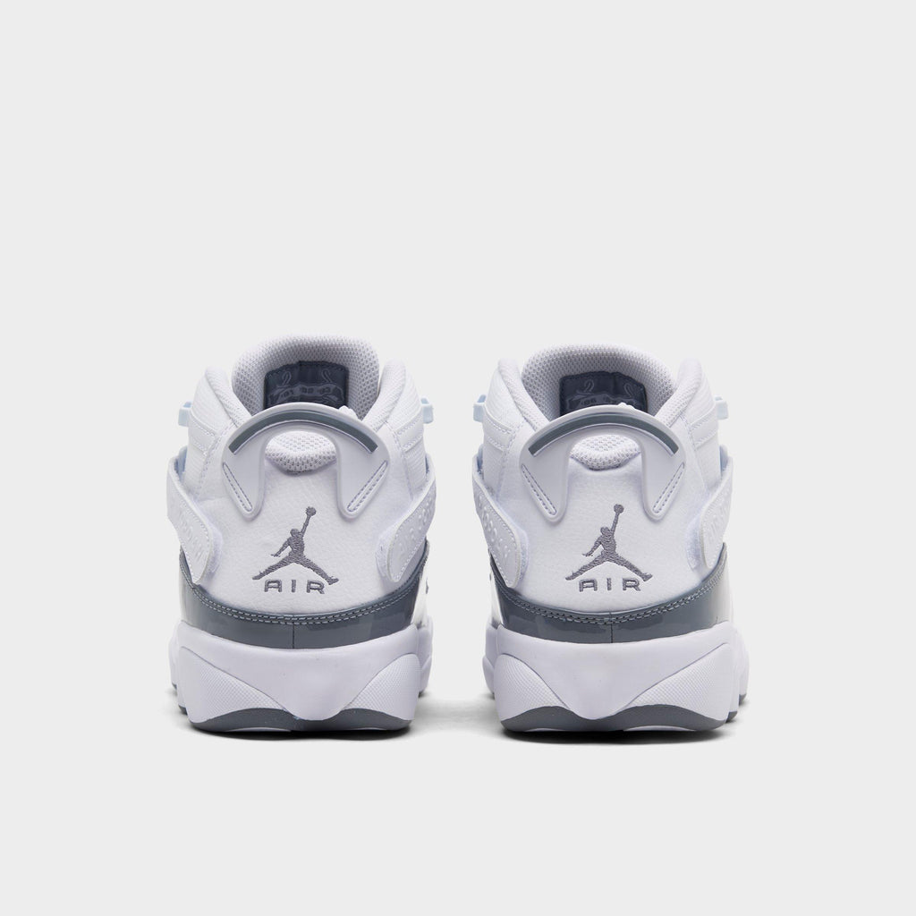 Men's Air Jordan 6 Rings Basketball Shoes - White/White/Cool Grey - view 4