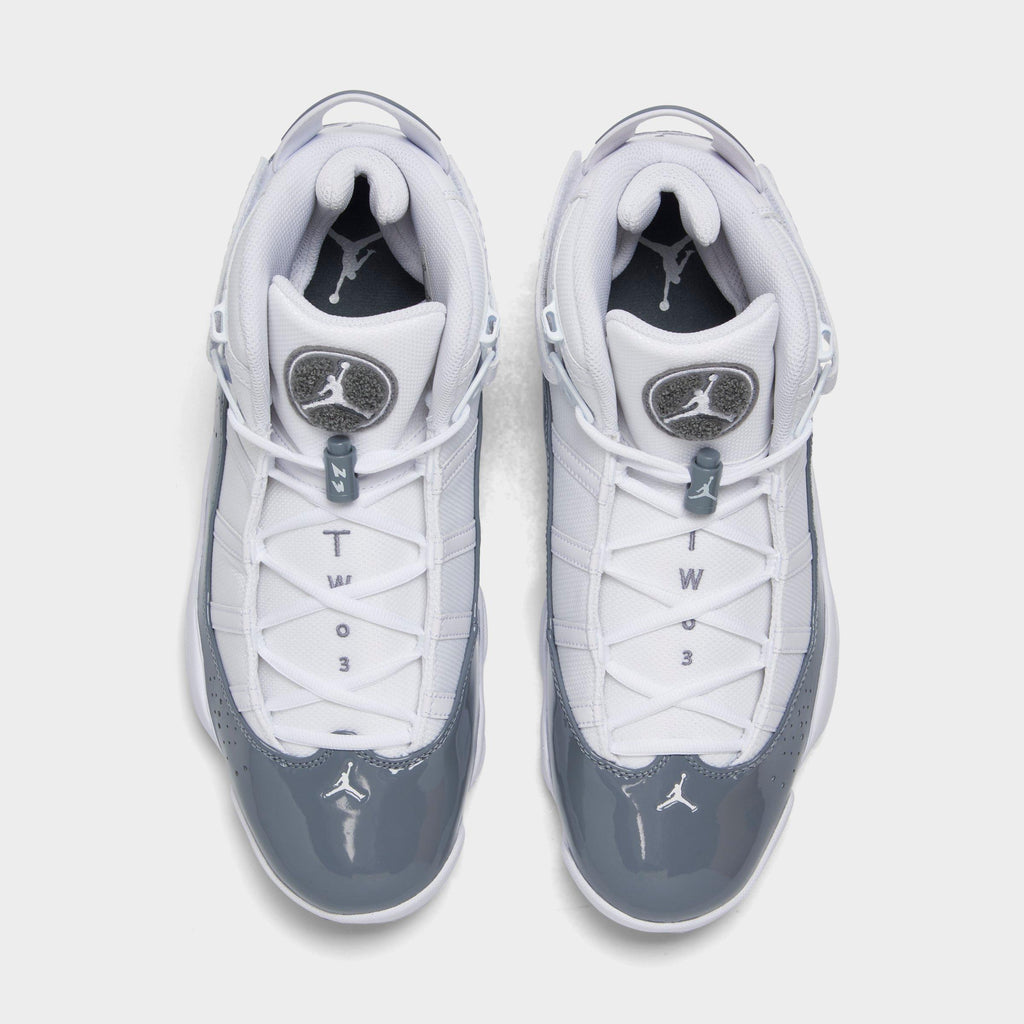 Men's Air Jordan 6 Rings Basketball Shoes - White/White/Cool Grey - view 5