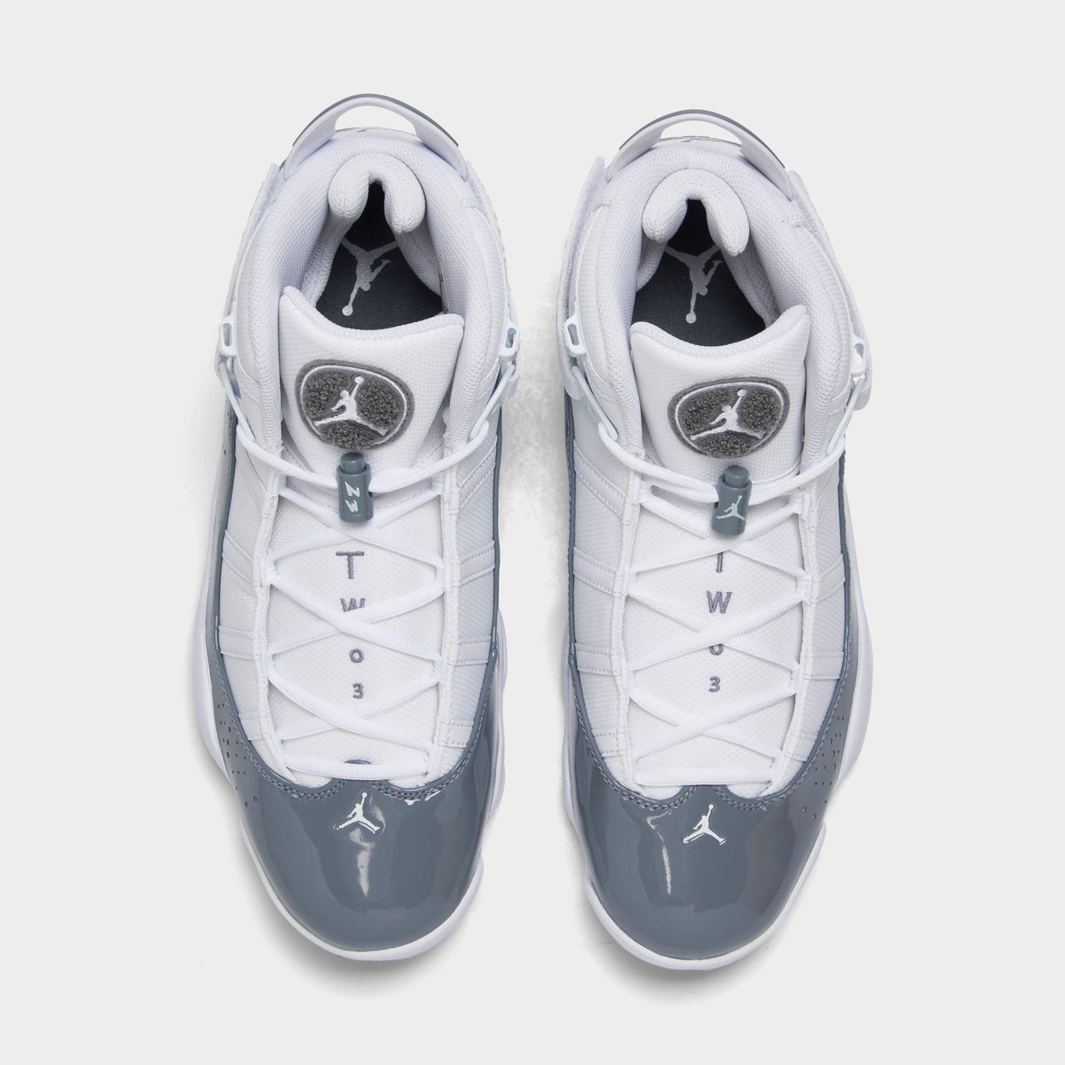 Men's Air Jordan 6 Rings Basketball Shoes - White/White/Cool Grey - view 5