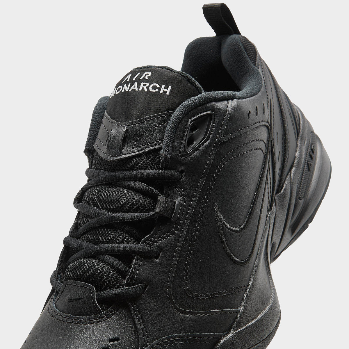 Men's Nike Air Monarch IV Casual Shoes - Black/Black - view 3