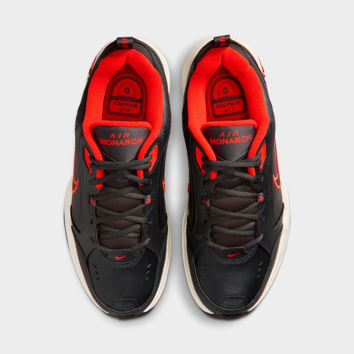 Men's Nike Air Monarch IV Casual Shoes - Dark Smoke Grey/Picante Red/Pale Ivory/Black - view 5