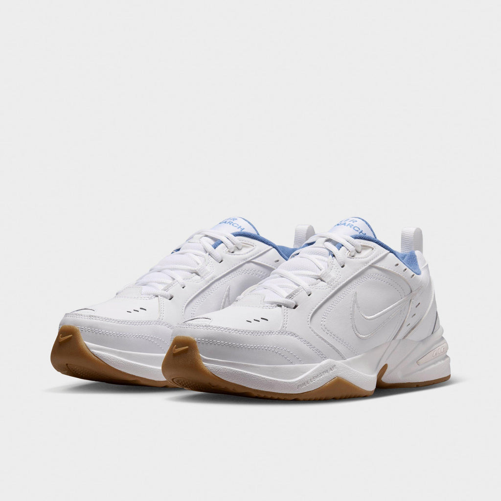 Men's Nike Air Monarch IV Casual Shoes - White/Indigo Storm/Gum Light Brown/White - view 2