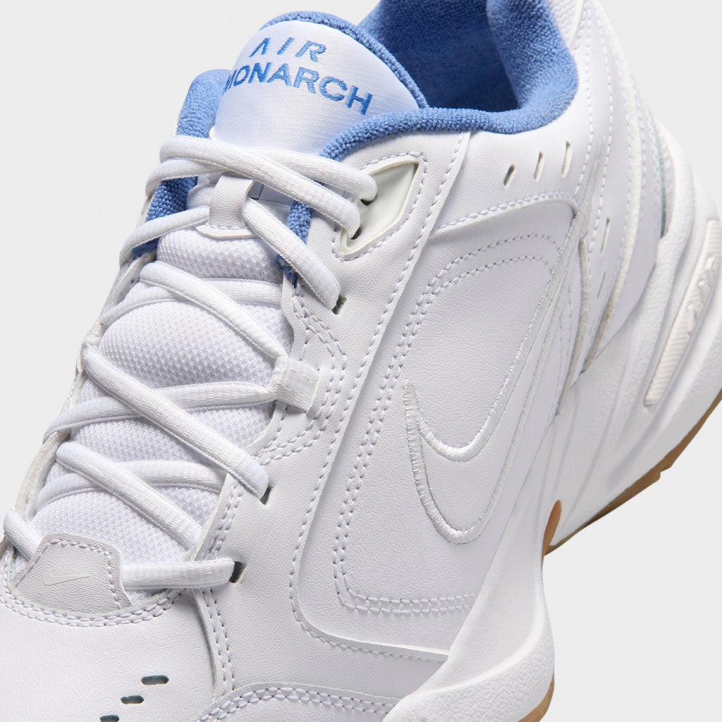 Men's Nike Air Monarch IV Casual Shoes - White/Indigo Storm/Gum Light Brown/White - view 3