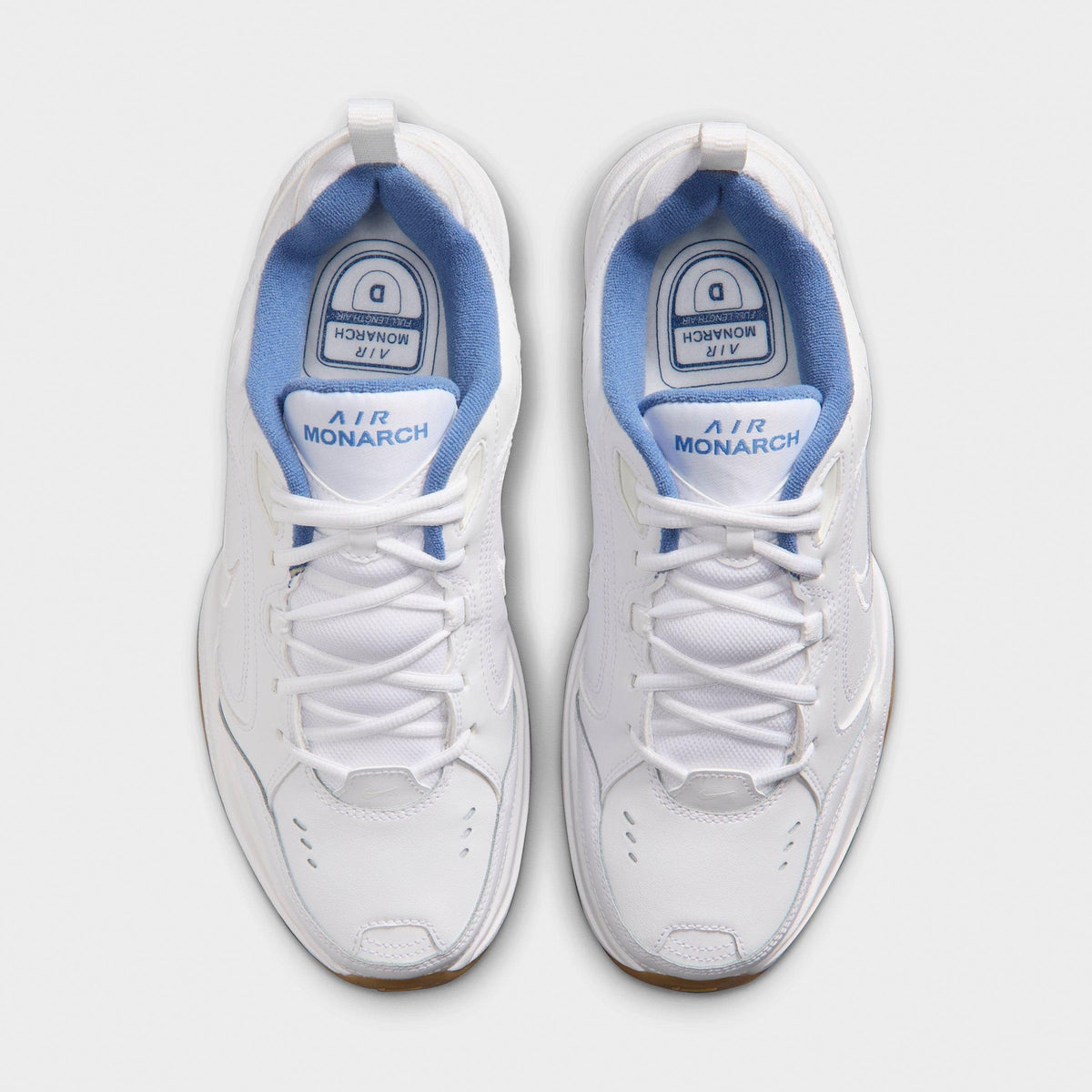 Men's Nike Air Monarch IV Casual Shoes - White/Indigo Storm/Gum Light Brown/White - view 5