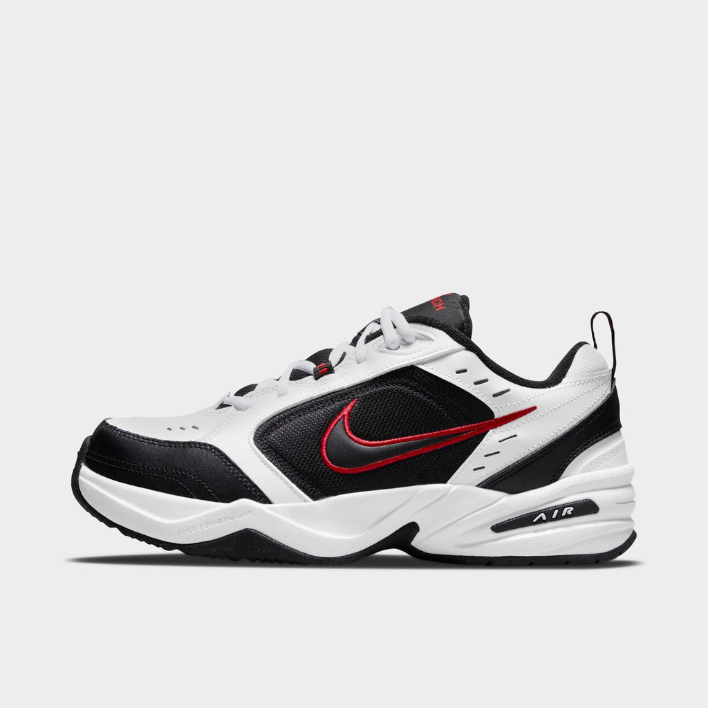 Men's Nike Air Monarch IV Casual Shoes (Wide Width 4E) - White/Black/Varsity Red