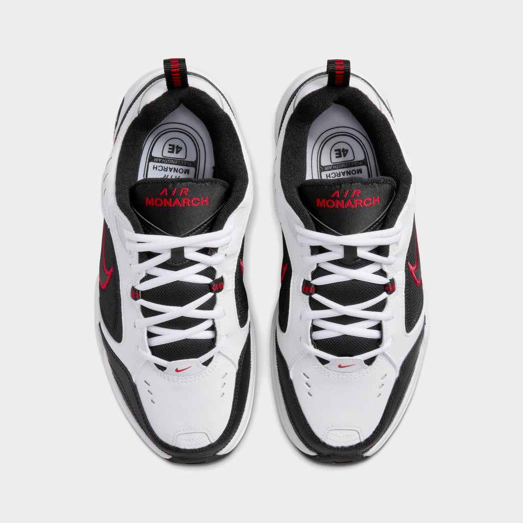 Men's Nike Air Monarch IV Casual Shoes (Wide Width 4E) - White/Black/Varsity Red - view 5