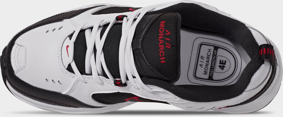 Men's Nike Air Monarch IV Casual Shoes (Wide Width 4E) - White/Black/Varsity Red - view 7
