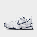 Men's Nike Air Monarch IV Casual Shoes (Wide Width 4E) - White/Midnight Navy/White/Metallic Silver