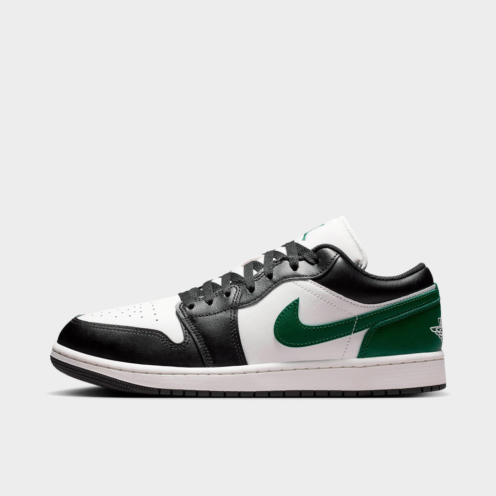 Men's Air Jordan Retro 1 Low Casual Shoes - Black/Gorge Green/Summit White