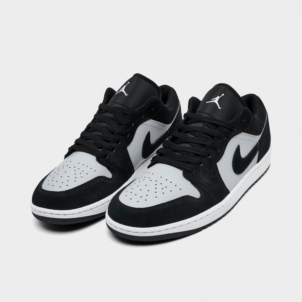 Men's Air Jordan Retro 1 Low Casual Shoes - Black/Light Smoke Grey/White - view 2