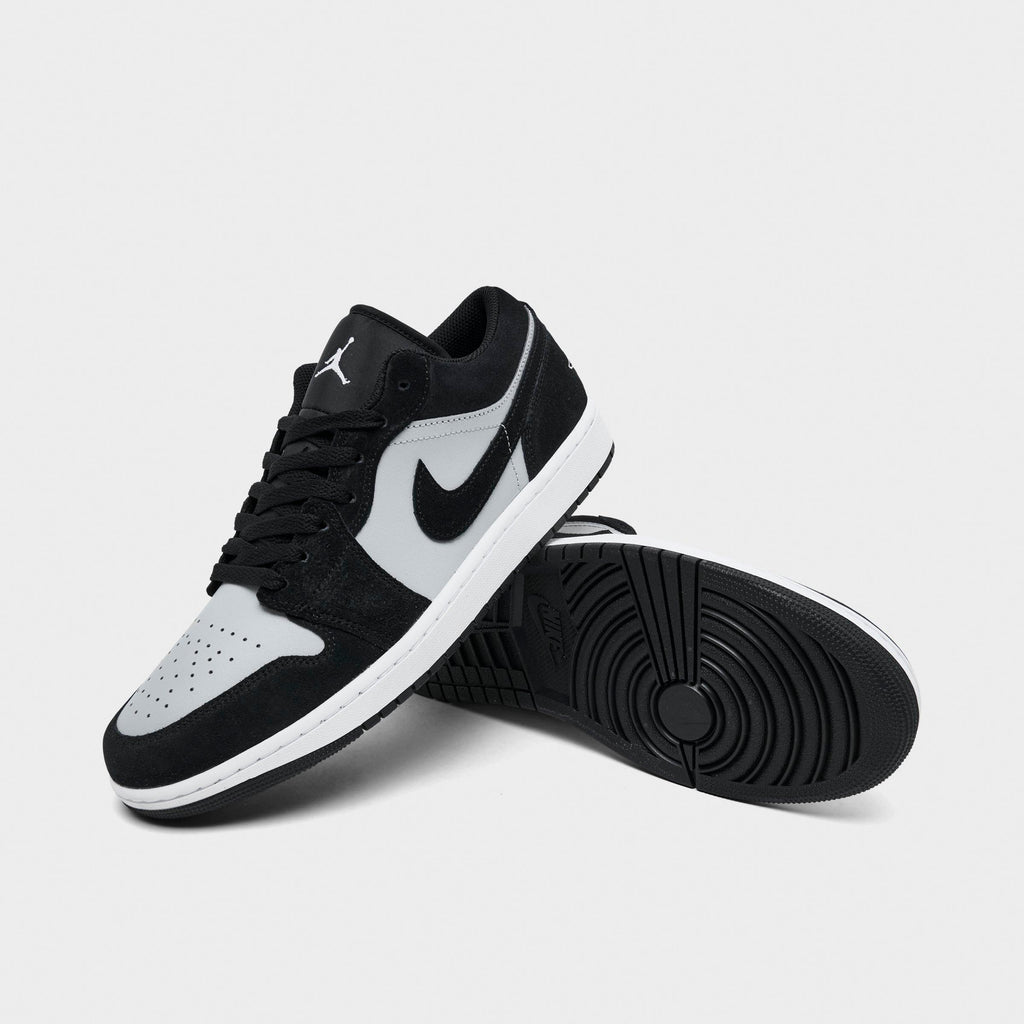 Men's Air Jordan Retro 1 Low Casual Shoes - Black/Light Smoke Grey/White - view 3