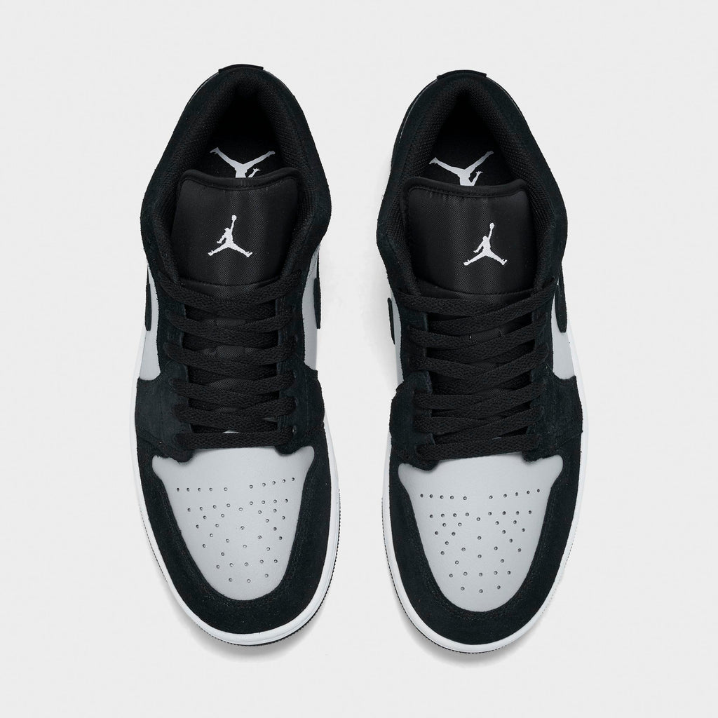 Men's Air Jordan Retro 1 Low Casual Shoes - Black/Light Smoke Grey/White - view 5