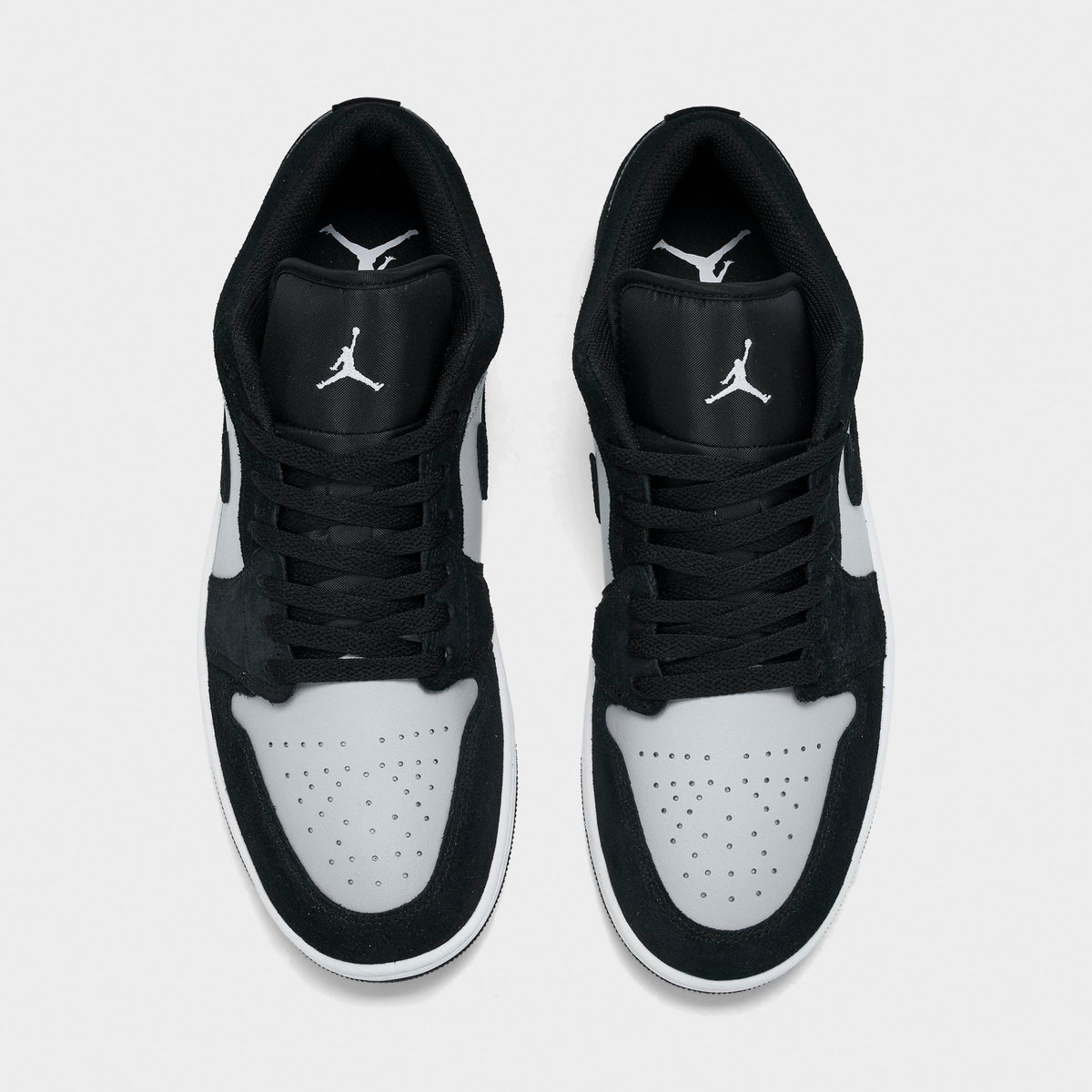 Men's Air Jordan Retro 1 Low Casual Shoes - Black/Light Smoke Grey/White - view 5