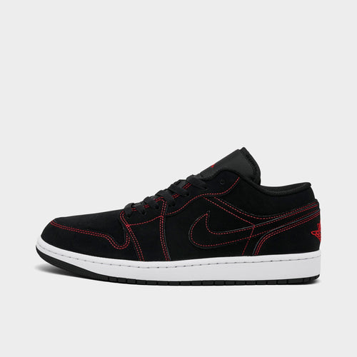 Men's Air Jordan Retro 1 Low Casual Shoes - Black/White/University Red