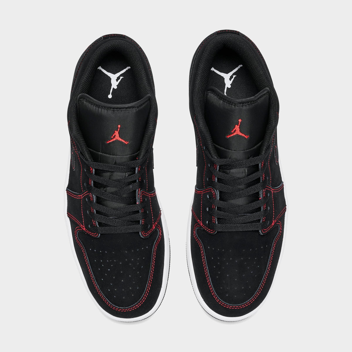 Men's Air Jordan Retro 1 Low Casual Shoes - Black/White/University Red - view 5