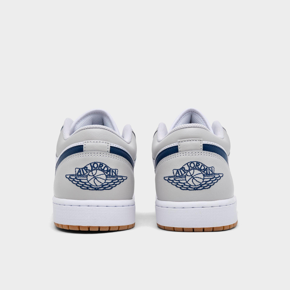 Men's Air Jordan Retro 1 Low Casual Shoes - White/Neutral Grey/Gum Medium Brown/Midnight Navy - view 4