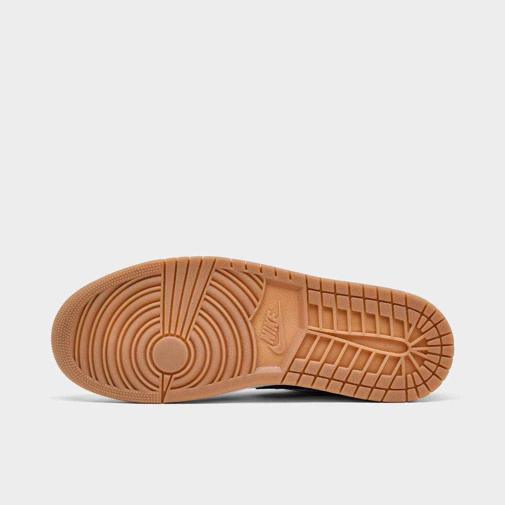 Men's Air Jordan Retro 1 Low Casual Shoes - White/Neutral Grey/Gum Medium Brown/Midnight Navy - view 6