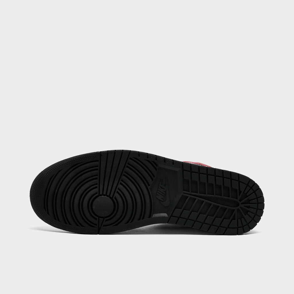 Men's Air Jordan Retro 1 Mid Casual Shoes - Black/Gym Red/White - view 6