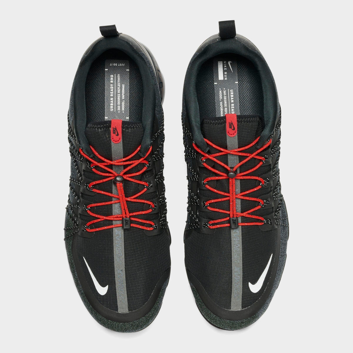 Men's Nike Air VaporMax Run Utility Running Shoes - Black/Reflective Silver/Anthracite/Habanero Red - view 5