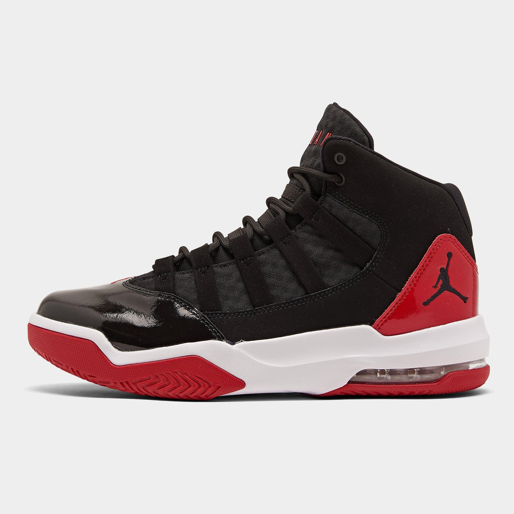 Men's Jordan Max Aura Casual Shoes - Black/Black/Gym Red/White
