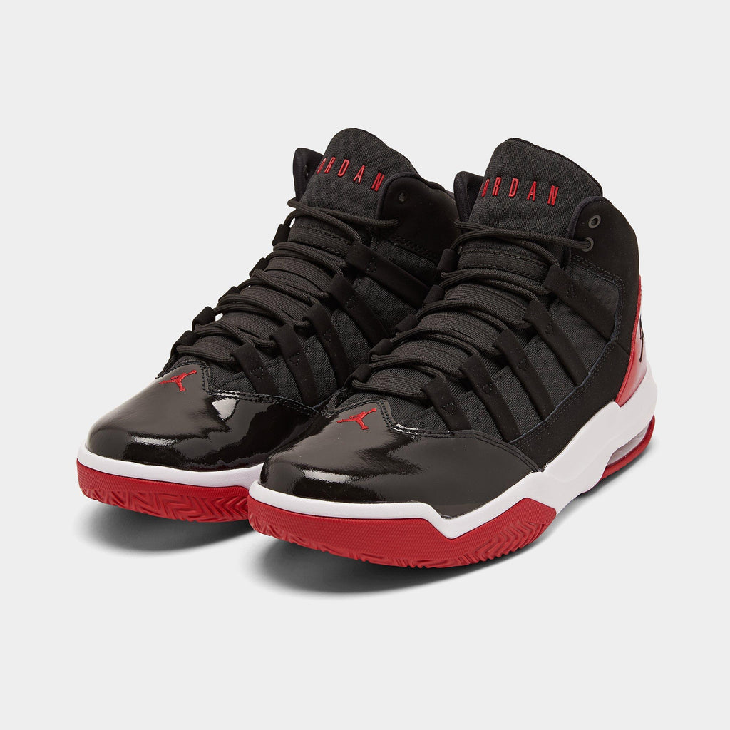 Men's Jordan Max Aura Casual Shoes - Black/Black/Gym Red/White - view 2