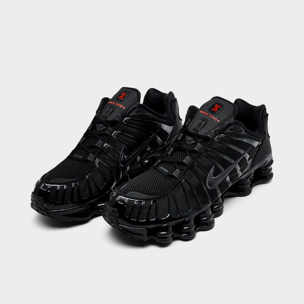 Men's Nike Shox TL Casual Shoes - Black/Metallic Hematite/Max Orange/Black - view 2