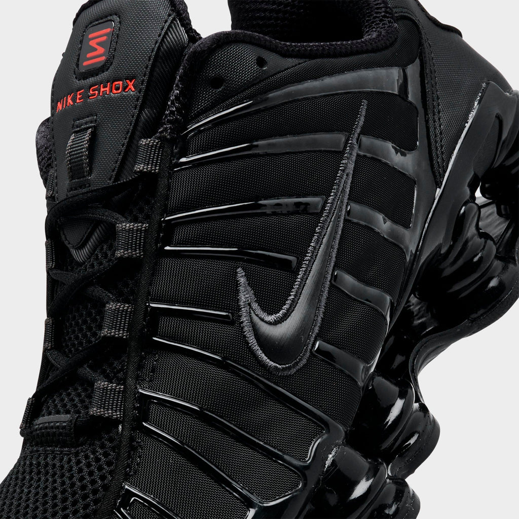 Men's Nike Shox TL Casual Shoes - Black/Metallic Hematite/Max Orange/Black - view 3