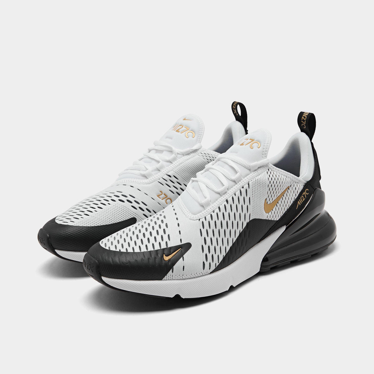 Men's Nike Air Max 270 Casual Shoes - White/Metallic Gold/Black - view 2