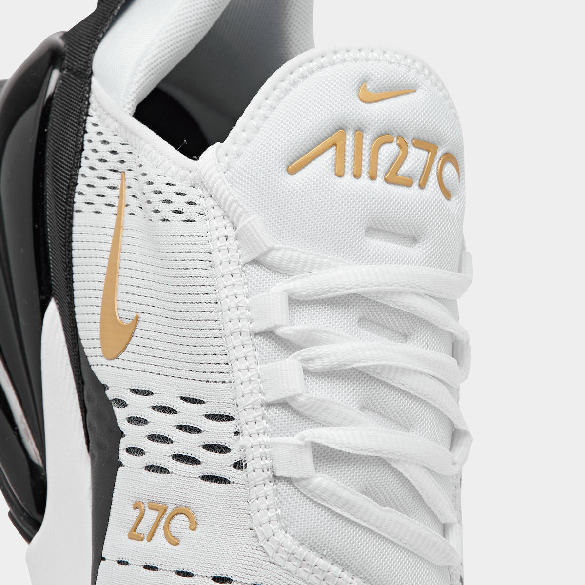 Men's Nike Air Max 270 Casual Shoes - White/Metallic Gold/Black - view 3
