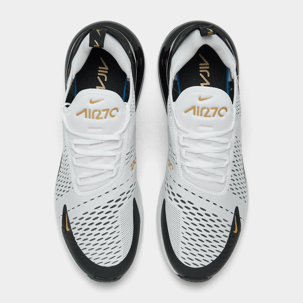 Men's Nike Air Max 270 Casual Shoes - White/Metallic Gold/Black - view 5